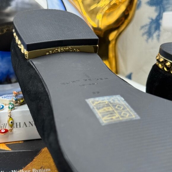🆕 KURT GEIGER LONDON 🧿 NWOB Chelsea Point Black Suede Ballet Flat, Sz 39 US8.5 - Picture 14 of 14